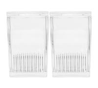 TOGEVAL 2pcs Microscope Slide Staining Jar, Clear Glass Jar with Cover, Holds 9 Slides, Thick Glass Walls for Lab Benches