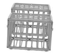 TOGEVAL 2pcs Mini DIY Plastic Cage Models for Action Figures Abs Small Animal Enclosure Props Realistic Texture for Display and Creative Craft Decoration