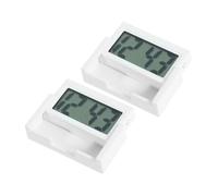 TOGEVAL 2pcs Mini Portable Digital Car Clock Small Quadrilateral Electronic Dashboard Accessory for Students and Desk Silent Timekeeping Compact Design for Study and Travel