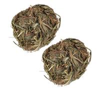 TOGEVAL 2Pcs Natural Grass Molar Chew Balls for Small Pets Rabbit Guinea Pig Chinchilla Hamster Teeth Cleaning for Stress Relief and Dental Health