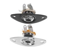 TOGEVAL 2pcs Oval Metal Guitar Jack Plate Socket Recessed Design for Electric Guitar Bass Accessories Secure Connection Easy Installation Optimized Sound Transmission Compatible with