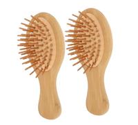 TOGEVAL 2Pcs Oval Wooden Combs Lightweight Mini Hairdressing Styling Tools for All Hair Types Travel Friendly Comfortable Scalp Massager for Family Use