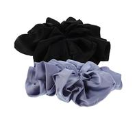 TOGEVAL 2pcs Oversized Fabric Scrunchies for Thick Hair Romantic French Ballet Style Hair Ties with Soft Elastic Hold Sparkly Satin Ponytail Holders for Women Dance Parties Everyday