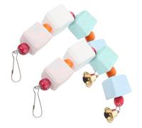 TOGEVAL 2pcs Parrot Chewing Hanging Mineral Molar Stones Bird Chew for Stress Relief Safe Plaything for Parakeet Cockatiel African Grey with Random Color Random Color