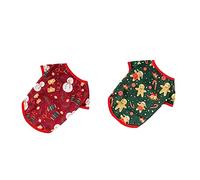 TOGEVAL 2pcs Pet Christmas Costume for Dogs and Cats Snowman and Gingerbread Man Apparel and Comfortable for Festive Parties and Daily Walks