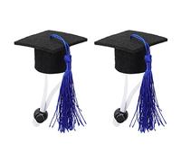 TOGEVAL 2pcs Pet Graduation Hat Set for Cats and Turtles, Blue Felt Cloth Dr Hat, for Graduation Season and Birthday Party Memories