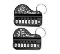 TOGEVAL 2pcs Piano Keyring Chain Portable Lightweight Keyboard Music Lover Keychain for DIY Decorations