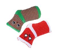 TOGEVAL 2pcs Plush Dog Toys for Chewing Squeaky Sound Pet Supplies Bite-resistant Cartoon Sock and Cats Reduces Loneliness and Destroys Bad Biting Behavior