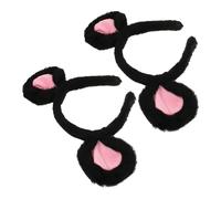 TOGEVAL 2pcs Plush Mouse Ears Headband Cute Cartoon Design Soft Animal Hair Hoop for Women Halloween Cosplay Party Accessory and Playful Costume