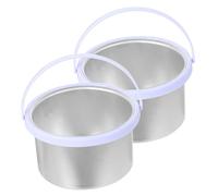 TOGEVAL 2pcs Portable Aluminum Wax Depilatory Inner Pot for Hot Wax Warmer Machine Lightweight Hair Removal Spa Tool Replacement Pot for Salon and Home Use