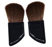 TOGEVAL 2pcs Portable Blush Brush with Angled Handle Mini Makeup Brushes for Foundation and Powder Application Soft Natural Bristles Travel-friendly Cosmetic Tools for Women