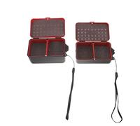 TOGEVAL 2Pcs Portable Double-Layer Live Bait Box for Fishing with Breathable Holes, Plastic Worm and Redworm Container Set (Small + Medium) for Outdoor Anglers