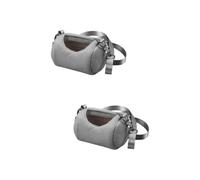 TOGEVAL 2pcs Portable Hamster Carrier Bag Pet Storage Backpack for Travel Outdoor Adventures Grey Round Design Mesh Window for Comfort and Visibility