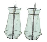 TOGEVAL 2Pcs Portable Lightweight Fishing Trap Nets Foldable Mesh Cage with Small Mesh for Secure Catch Quick-drying Material for Small Fish and Fishing Supplies