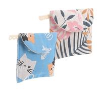 TOGEVAL 2Pcs Portable Sanitary Napkin Pouch for Zipper Travel Menstrual Pad Bag for Outdoor Use Compact Period Organizer with Multiple Pockets for School Office and Daily Essentials