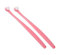 TOGEVAL 2pcs Portable Soft Bristle Pet Toothbrush for Dogs and Cats Rounded Head Oral Cleaning Brush Pink Puppy Kitten Tooth Care for Healthy Teeth and Gums at Home