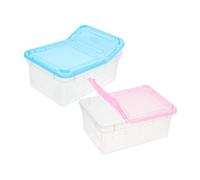 TOGEVAL 2pcs Portable Transparent Reptile Feeding Box Small Breeding Enclosure with Ventilation for Gecko Snake Caterpillars and Small Pets Observation and Care