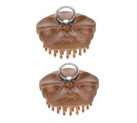 TOGEVAL 2pcs Portable Wooden Scalp Massager Comb Fine Tooth Sandalwood Hairbrush for Deep Cleansing Scalp Care Hair Massage Compact Travel Hairbrush for Women and Men
