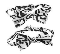 TOGEVAL 2pcs Pre-tied Bow Ties for Men Adjustable Formal Zebra Print Bowknot Banquet Wedding Party Prom Accessories with Quick Fit Strap