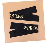 TOGEVAL 2Pcs Prom King and Prom Queen Graduation Shoulder Girdle Black Party Supplies Sashes Practical and Stylish Ceremony Accessory for Both Genders Easy to Wear and Reusable