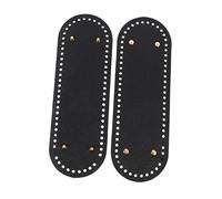 TOGEVAL 2Pcs PU Leather Oblong Bag Bottom Base for DIY Handbag Weaving Crochet Craft Smooth Surface Protects Bag Base Black Shaping Pad for Knitting Purse Making