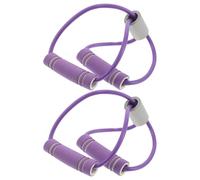 TOGEVAL 2Pcs Purple 8-Shape Resistance Bands for Upper Body Training - Flat Elastic Exercise Bands Set for Home Gym, Pilates, Yoga Stretching, and Rehabilitation Therapy