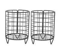 TOGEVAL 2pcs Rabbit Feeder Rack for Cages Metal Hay Holder with Wear-resistant Iron Frame Matte Black Suitable for Guinea Pigs, Bunnies and Small Animals