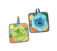 TOGEVAL 2Pcs Rabbit Sniffing Cushion Pet Plaything Polar Fleece Slow Food Foraging Mat Pressure Relief Non Slip Bottom for Anxiety and Boredom Relief in Small Pets