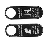 TOGEVAL 2pcs Recording Processing Door Hanger Sign Double-sided Pu Leather Notice Plaque for Office and Hotel Rooms Stylish Door Knob Sign to Indicate Please Do Not Disturb