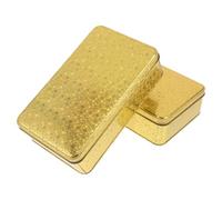 TOGEVAL 2pcs Rectangular Tinplate Can Box with Lid, Lightweight and Sealed Freshness Design, Decorative Golden Metal Tin Cans for Weddings and Home Storage of Small Essentials and Candy