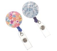 TOGEVAL 2pcs Retractable Badge Holders for Nurses and Hospital Staff Compact Lightweight Abs Badge Clips with Assorted Colours for Office and School Use