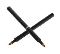 TOGEVAL 2pcs Retractable Portable Lip Brush Compact Concealer and Lipstick Applicator Tools for Women Comfortable Travel Makeup Brushes with Stylish Black Design