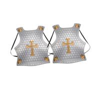TOGEVAL 2pcs Roman Armour Costume with Cross Chest Plate Knight Dress Up for Boys for Halloween Party Cosplay Role Play and Themed Events
