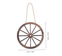 TOGEVAL 2pcs Rustic Wooden Wagon Wheel Wall Hanging Decor Round Western Style for Farmhouse Garden Indoor Decoration with Natural Wood Grain
