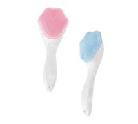 TOGEVAL 2Pcs Silicone Facial Cleaner Soft Manual Face Scrubbing Brush with Gentle Massage Bristles for Deep Skin Exfoliation and Makeup Removal Suitable for Sensitive Skin Home Travel Use