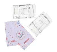 TOGEVAL 2pcs Silicone Nail Stamping Tool Stamper for French Tips Nail Art Printing Tools Transfer Steel Plate for Home Salon DIY Manicure