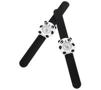 TOGEVAL 2Pcs Silicone Watch for Kids Bendable Panda Watch with Dial Scale Lightweight Wristwatch for Girls
