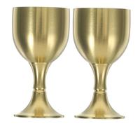 TOGEVAL 2pcs Small Brass Offering Cups Metal Buddhist Worship Goblets Portable Tabletop Accessories for Home Temple Use Vintage Multi-Purpose Chalice for Decoration and Rituals