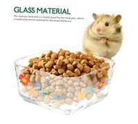 TOGEVAL 2pcs Small Pet Feeding Bowls for Hamsters and Guinea Pigs Tip Glass Water and Food Dishes with Simple Design Easy to Clean and Small Animal Feeder for Rabbits and Chinchillas
