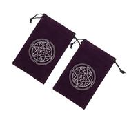 TOGEVAL 2Pcs Soft Flannelette Tarot Card Storage Bags with Drawstring Comfortable Pouch for Tarot Cards Jewelry and Crystals for Tarot Enthusiasts Star Design