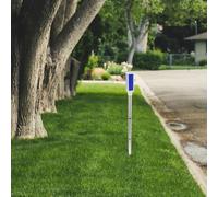 TOGEVAL 2pcs Solar Driveway Marker Lights Stainless Steel LED Markers Outdoor Pathway Lane Safety Lighting for Garden Walkway