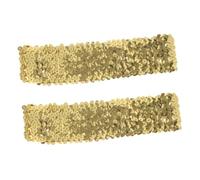TOGEVAL 2pcs Sparkly Sequin Wide Elastic Headbands for Women Non-slip Glitter Hairbands for Running Yoga Fitness Reusable Sports Accessories