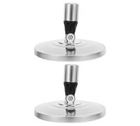 TOGEVAL 2pcs Stainless Steel Replacement Mop Heads with Round Disc Base Spinning Mop Replacement Parts for Home and Commercial Floor Cleaning Compatible Head Attachment for Easy Wet Floor