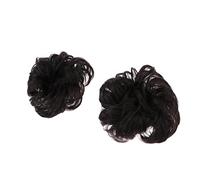 TOGEVAL 2Pcs Synthetic Hair Bun Wig Ring for Women Durable Creative Hair Chignon Tool Brownish Black Adds Volume and Fullness for Casual and Formal Hairstyles