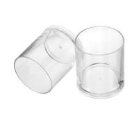 TOGEVAL 2pcs Transparent Acrylic Whiskey Glasses Unbreakable Round Drinking Tumblers Stackable Reusable Cups for Home Bar Outdoor Parties Dishwasher Safe