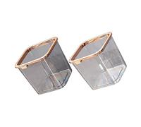 TOGEVAL 2pcs Transparent Pet Trash Can with Press Ring Design Clear Waste Bin for Kitchen and Garage Stylish Household Storage Container Sturdy Rubbish Holder for Home Use