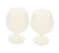TOGEVAL 2Pcs Transparent Silicone Wine Goblets Multi-Function Convenient Drink Cups for Home Parties Bars and Outdoor Use Food-Safe Stemware