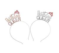 TOGEVAL 2pcs Unique Birthday Party Hair Band Headband Crown for Women Party Supplies Chic Design