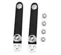 TOGEVAL 2pcs Universal Black Accordion Straps with Double-layer Steel and Cowhide Connection Comfortable Grip Design for Accordion Players and Musicians