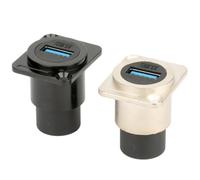 TOGEVAL 2pcs USB Panel Mount Connector Metal USB Female Coupler for Desktop Laptop Media Player Scratch-resistant Flush Mount Space-saving Data Extension Replacement